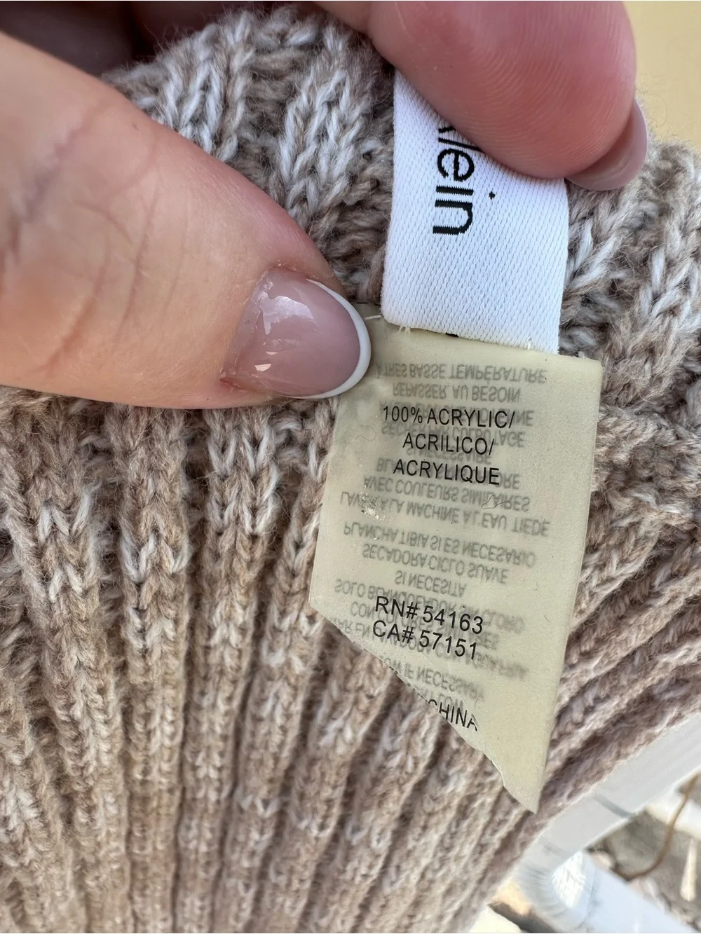 Calvin Klein Heathered Taupe Cable Knit Infinity Scarf